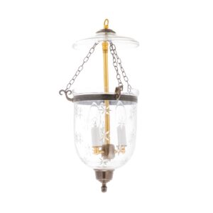 CDNY Small Starcut Lantern: Elegant Star Cut Glass Hanging Accent Lantern with Darkened Metal Finish