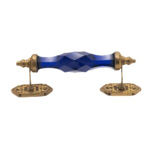 Stunning Blue Crystal and Brass Pull Handle - 5" & 6.5" Centers
