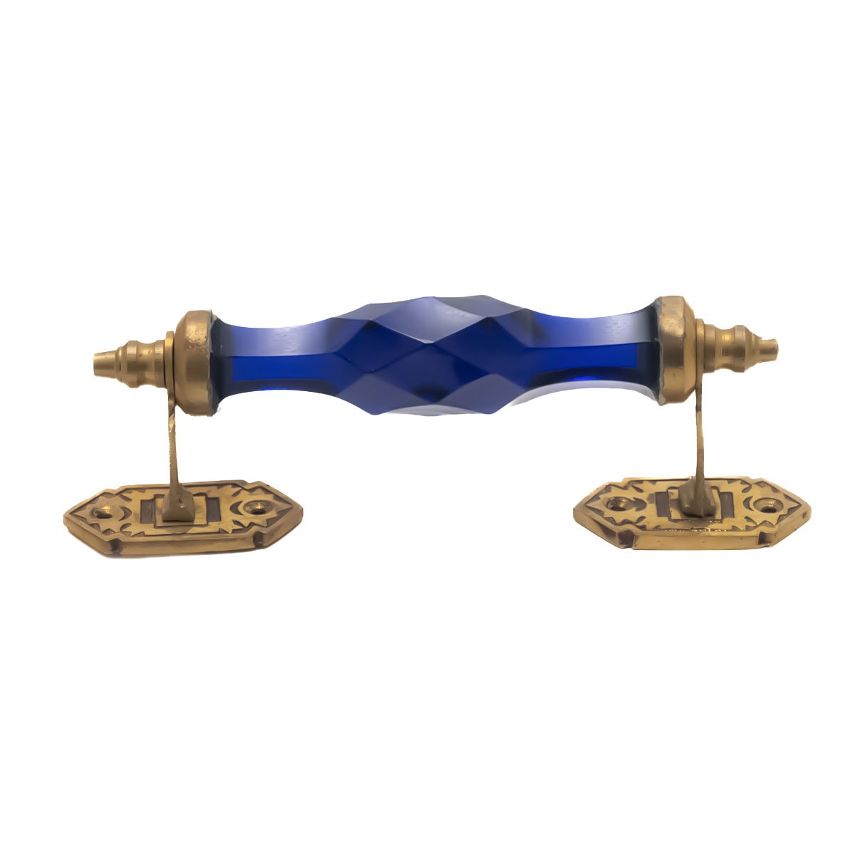 Stunning Blue Crystal and Brass Pull Handle – 5″ & 6.5″ Centers