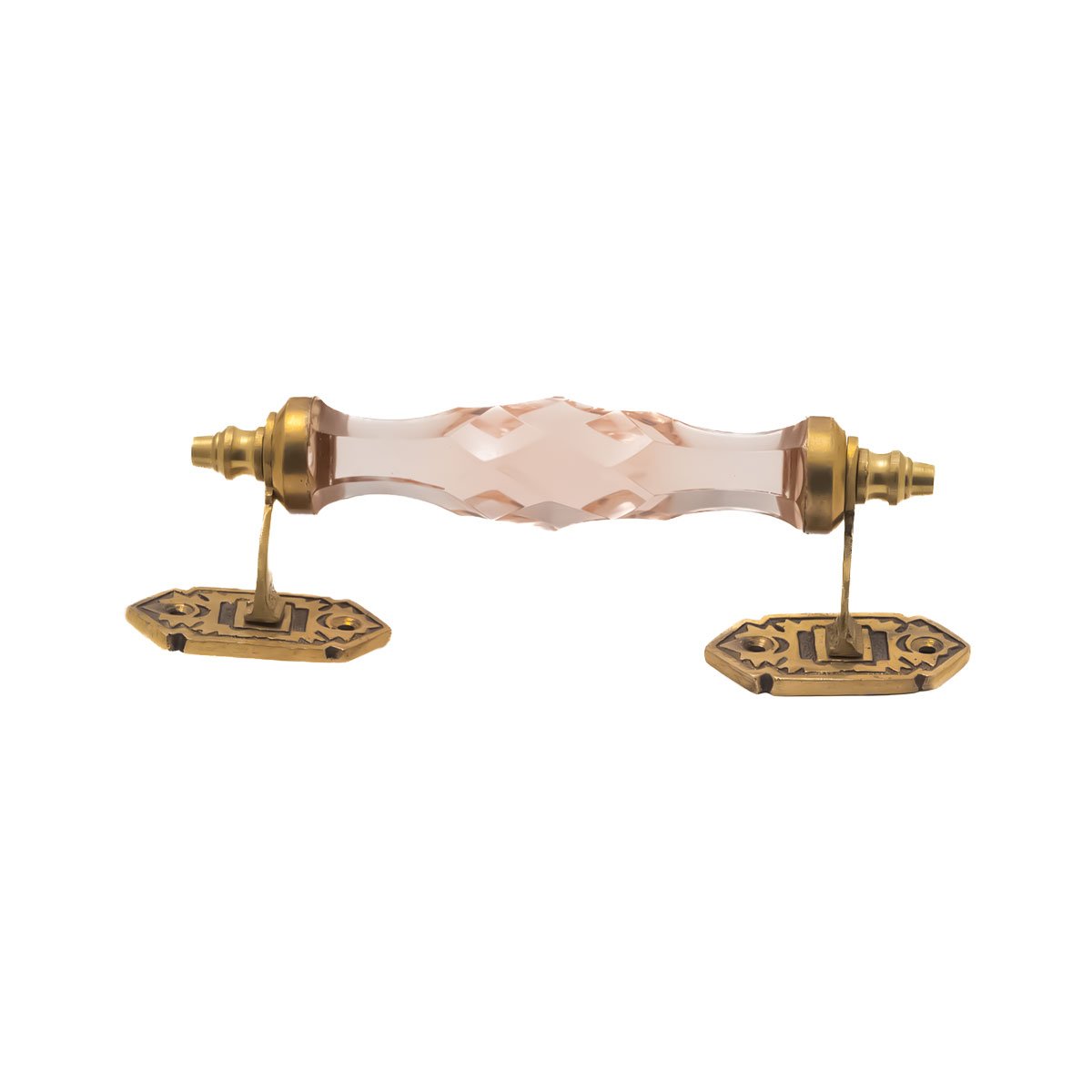 Chic Pink Crystal and Brass Pull Handle – 5 Inch & 6.5 Inch