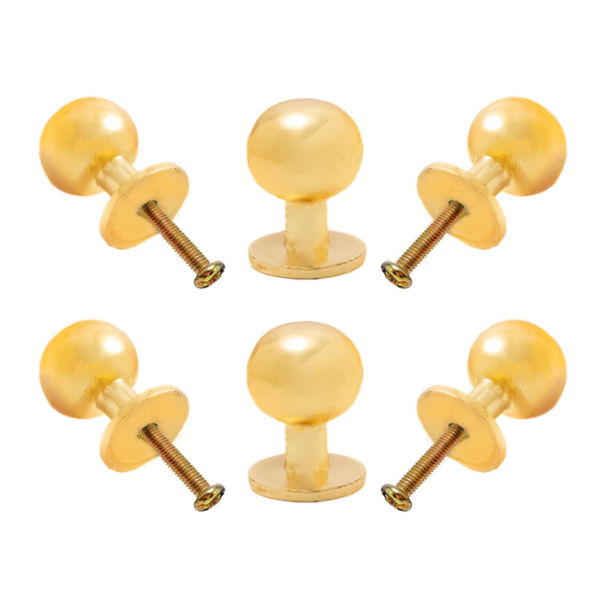 Luxurious Gold Iron Ball Knob (Pack of 6) – Elegant & Easy Install for Cabinets & Drawers